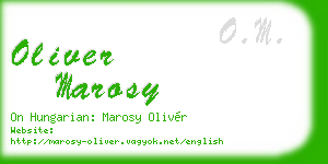 oliver marosy business card